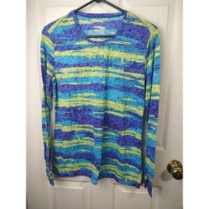 Saucony Woman XL Blurred Striped Long Sleeve Run Dry Tee Activewear Layer Light